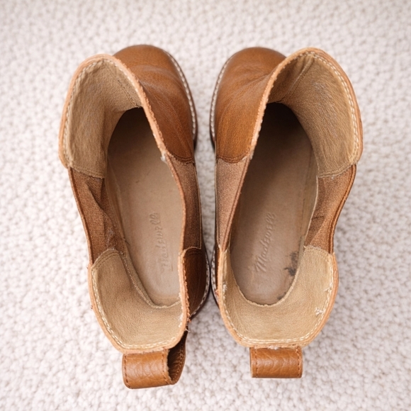 Madewell Leather Citywalk Chelsea Lug Sole Boots Brown English Saddle Size W 11 - Picture 8 of 10